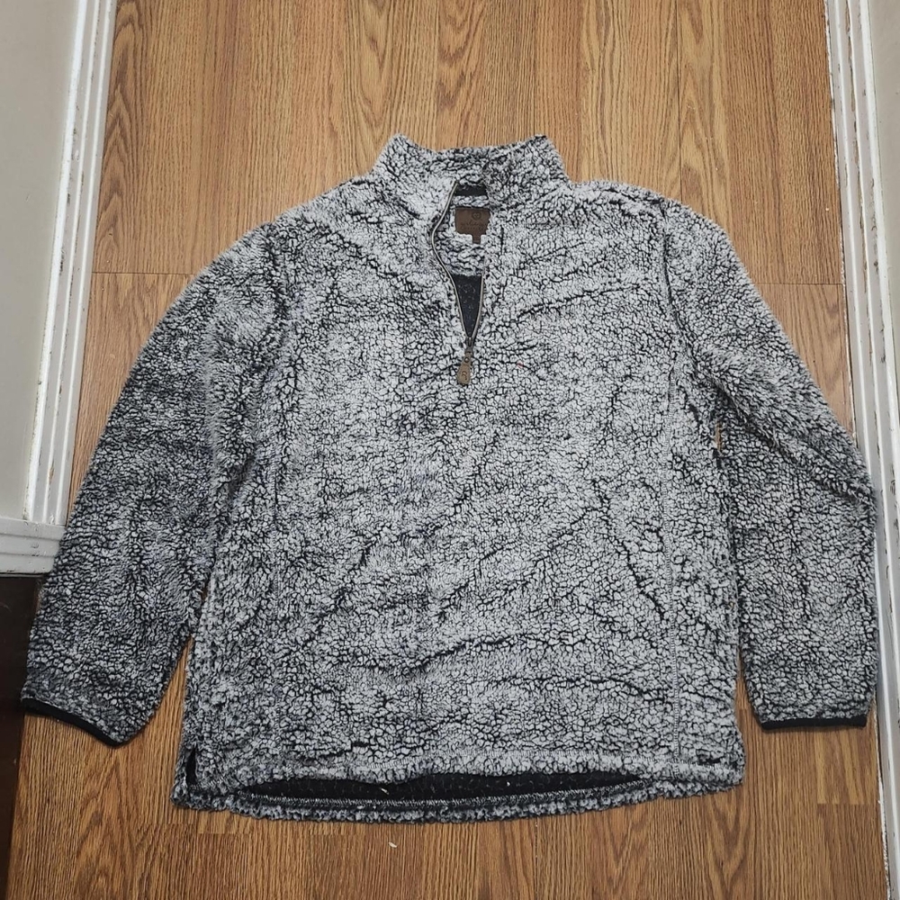 C.C Black and White Zip-Up Sweater